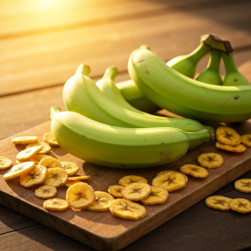 Fresh bananas and banana chips