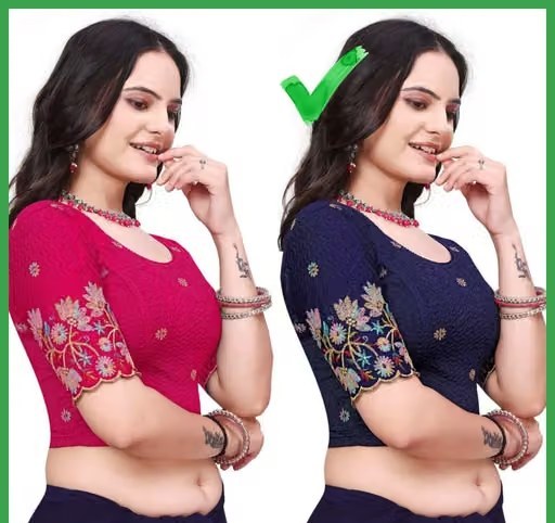 Floral Embroidered Blouse Combo (Pack of 2)