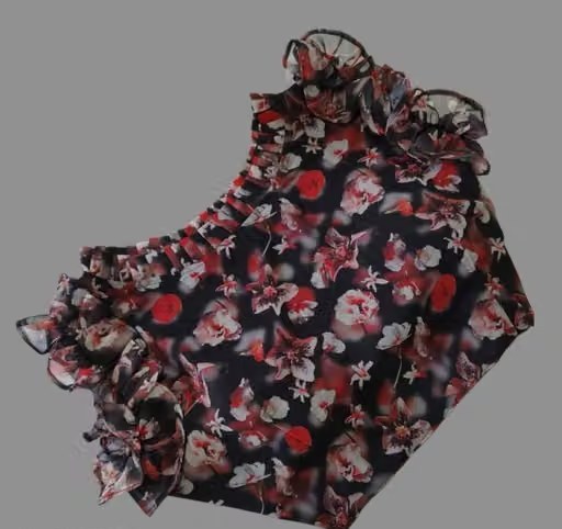Floral Print Ruffle Blouse